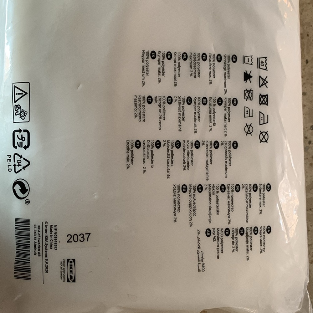 IKEA LILL curtain sheer. 2 per bag, dimensions 110” x 98” - Picture 2 of 4